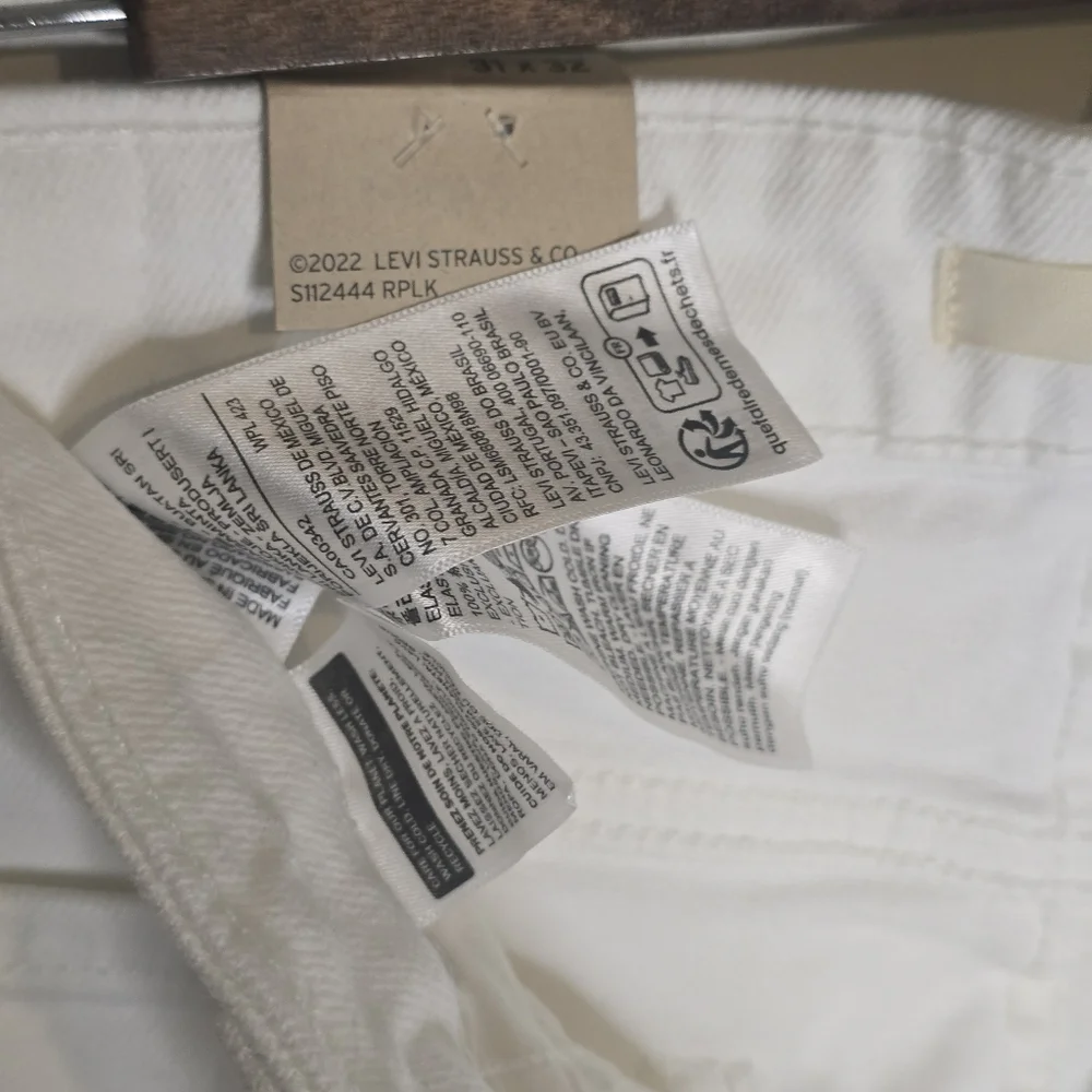 Levi's 726 Flare Jeans White Denim High Rise Size 31 X 32 - Picture 7 of 8